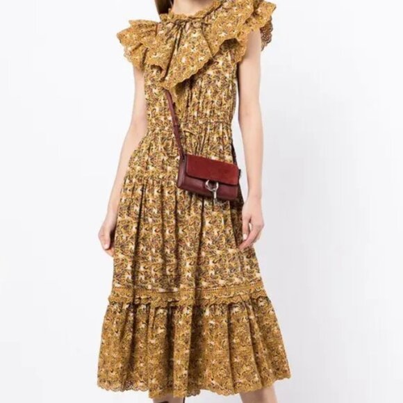 Ulla Johnson Dresses & Skirts - NWOT ULLA JOHNSON Yvette Ruffle Poplin Midi Dress in Dandelion XS $625